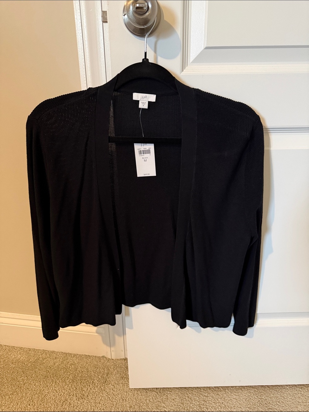 J. Jill Black Open-Front Lightweight Cardigan